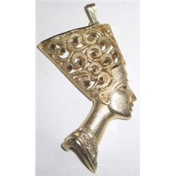 Gold colored rhinestone Egyptian pharaoh pendant