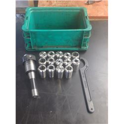 R8 Collet Chuck w/ (14) ER40 Collets & Spanner Wrench