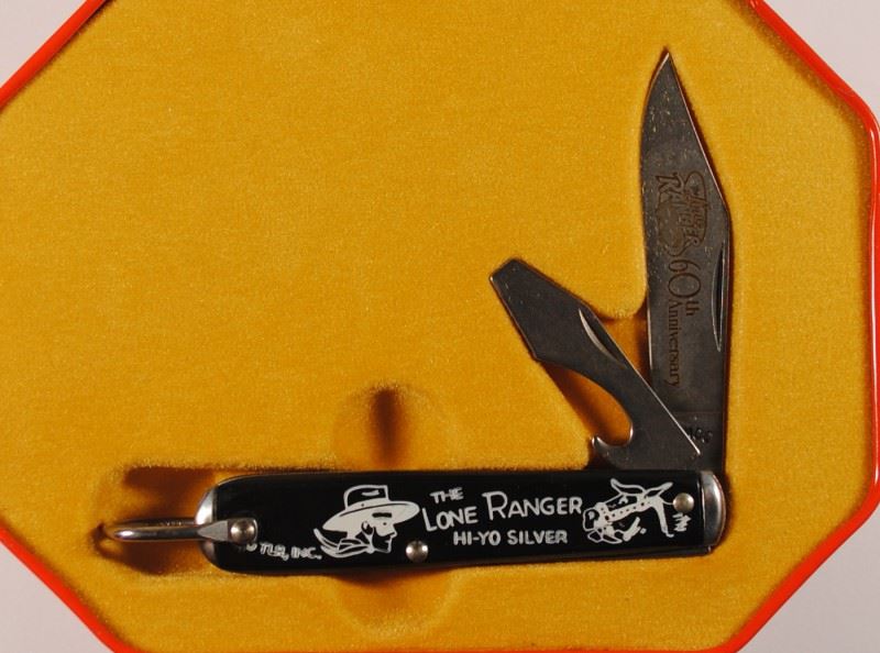 Lone Ranger 60th Anniversary Pocket Knife w/ orig Tin/Box & COA