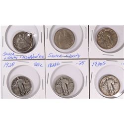 QUARTER LOT 4 STANDING LIBERTY, 2 SEATED