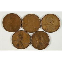 (5) 1922-D LINCOLN CENTS