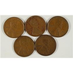 (5) LINCOLN CENTS (1909 VDB, 1909, 1914-S, 1915-D, 1915-S)