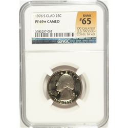 1976-S PROOF WASHINGTON QUARTER NGC PF-69 (STAR) CAMEO (RANK #65 100 GREATEST US