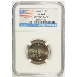 1983 WASHINGTON QUARTER NGC MS-66 (SPITTING EAGLE)