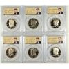 Image 1 : (6) SLABBED PROOF KENNEDY HALF DOLLARS PCGS PR-69 DCAM (1973, 1974, 1976, 1977,