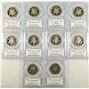 Image 2 : (10) SLABBED PROOF KENNEDY HALF DOLLARS PCGS PR-69 DCAM (1980, 1981, 1982, 1983,