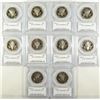 Image 2 : (10) SLABBED PROOF KENNEDY HALF DOLLARS PCGS PR-69 DCAM (1990, 1991, 1992, 1993,