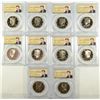 Image 1 : (10) SLABBED PROOF KENNEDY HALF DOLLARS PCGS PR-69 DCAM (2000, 2001, 2002, 2003,