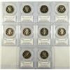 Image 2 : (10) SLABBED PROOF KENNEDY HALF DOLLARS PCGS PR-69 DCAM (2000, 2001, 2002, 2003,