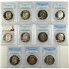 Image 1 : SET OF SLABBED PROOF IKE DOLLARS (1971 SILVER, 1972 SILVER, 1973, 1973 SILVER,