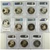 Image 2 : SET OF SLABBED PROOF IKE DOLLARS (1971 SILVER, 1972 SILVER, 1973, 1973 SILVER,