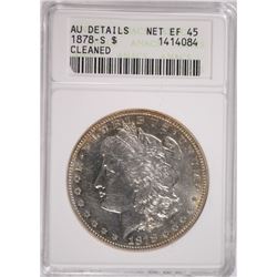 1878-S MORGAN DOLLAR ANACS AU DETAILS CLEANED
