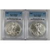 Image 1 : 2006 & 2007 AMERICAN SILVER EAGLES, PCGS MS-69