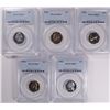 Image 1 : LOT OF ( 5 ) 1962 JEFFERSON NICKELS, PCGS PROOF-67