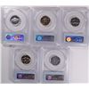 Image 2 : LOT OF ( 5 ) 1962 JEFFERSON NICKELS, PCGS PROOF-67