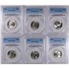 Image 1 : ( 6 ) 1954 WASHINGTON QUARTERS, PCGS MS-64