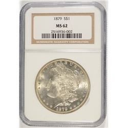 1879 MORGAN SILVER DOLLAR, NGC MS-62