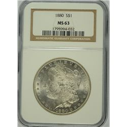 1880 MORGAN SILVER DOLLAR, NGC MS-63