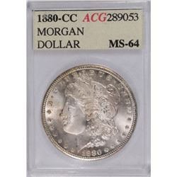 1880-CC MORGAN SILVER DOLLAR, ACG MS-64  NICE!