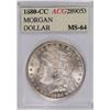 Image 1 : 1880-CC MORGAN SILVER DOLLAR, ACG MS-64  NICE!
