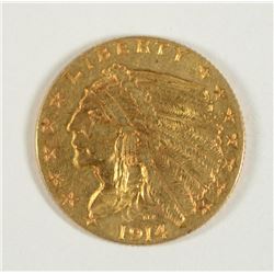 1914 $2.5 GOLD INDIAN XF/AU