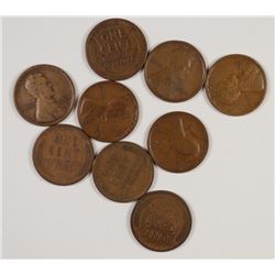 (9) 1913 LINCOLN CENTS (5-D'S, 4-S'S)