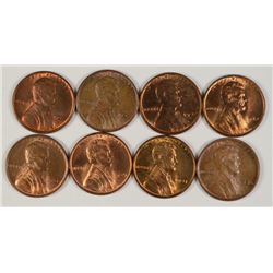 (8) BU LINCOLN CENTS (1935, 1936-D, 1937, 1937-S, 1939, 1941, 1942, 1942-D)