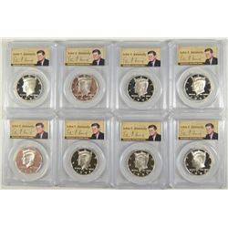 (8) SLABBED SILVER PROOF KENNEDY HALF DOLLARS PCGS PR-69 DCAM (1992, 1993, 1994,