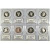 Image 2 : (8) SLABBED SILVER PROOF KENNEDY HALF DOLLARS PCGS PR-69 DCAM (1992, 1993, 1994,