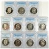 Image 1 : SET OF SLABBED PROOF IKE DOLLARS (1971 SILVER, 1972 SILVER, 1973, 1973 SILVER,