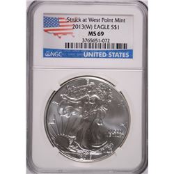 2013 (W) SILVER AMERICAN EAGLE NGC MS-69