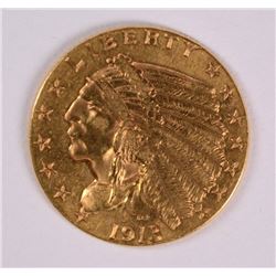 1913 $2.5 GOLD INDIAN XF/AU