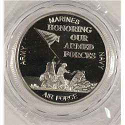 "HONORING OUR ARMED FORCES" ONE OUNCE .999 SILVER ROUND SEALED IN ORIG PLASTIC