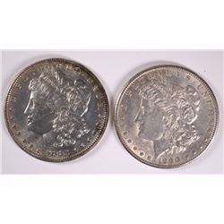 1885 & 1900 MORGAN SILVER DOLLARS, XF