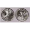 Image 1 : ( 2 ) 1991 AMERICAN SILVER EAGLES, UNC.