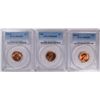 Image 1 : LOT OF ( 3 ) PCGS MS-66 RED LINCOLN CENTS: 1953-D, 1956 & 1957-D