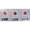 Image 2 : LOT OF ( 3 ) PCGS MS-66 RED LINCOLN CENTS: 1947-D  & ( 2 ) 1958-D