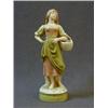 Image 1 : A ROYAL DUX FIGURE, country girl holding a basket of fish, pink triangle mark and No.2222 and 14,...