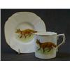 Image 1 : A ROYAL CROWN DERBY COFFEE CAN AND SAUCER, 20th Century, each decorated with a fox, signed 'C. Gr...