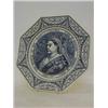Image 1 : A MINTONS ROYAL COMMEMORATIVE PLATE, 1887, octagonal, blue transfer of Queen Victoria, length 25c...