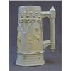 Image 1 : A GOTHIC STONEWARE JUG, mid 19th Century, olive coloured, moulded medieval figures in lancet open...