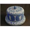 Image 1 : A LIGHT BLUE JASPER DIP CHEESE BELL  AND STAND, 19th Century, in the manner of Wedgwood, (unmarke...