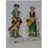 Image 1 : A PAIR OF SAMSON FIGURES, late 19th Century, shepherd and shepherdess, large gilt anchor marks to...