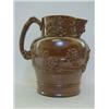 Image 1 : A DERBYSHIRE SALT GLAZED STONEWARE PITCHER, first half of the 19th Century, applied Masonic pseud...