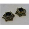 Image 1 : A MATCHED PAIR OF DOULTON LAMBETH SALTS, 1880, star shaped, beadwork boarders, signed 'N.G', leng...