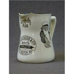 A ROYAL DOULTON BREWERY ADVERTISING JUG, 'Younger & Co, Scotch Ale', black transfers, height 11cm...