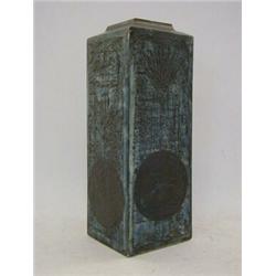 AN EARLY TROIKA RECTANGLE VASE, marked 'Troika, St Ives', height 32cm  £250-300...