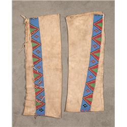 Blackfeet Beaded Man's Leggings, 28" x 3"