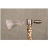 Image 4 : Crow Beaded Pipe Tomahawk, 22 ½" brass tacked haft