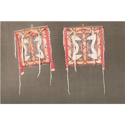 Matching pair of Northern Plains Parfleche Bags, 13 ½" x 13 ½"